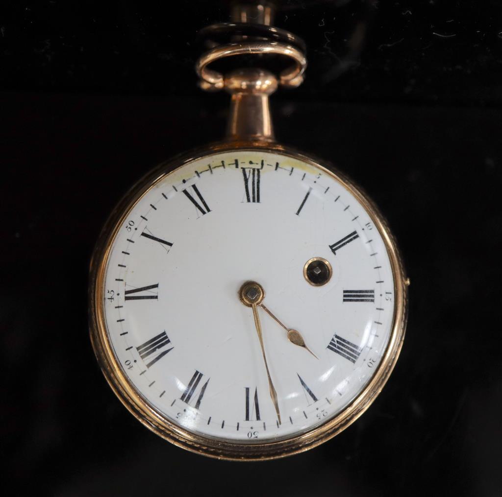 A 19th century engine turned 18ct gold open face keywind pocket watch, by Litherland Whiteside, Liverpool,